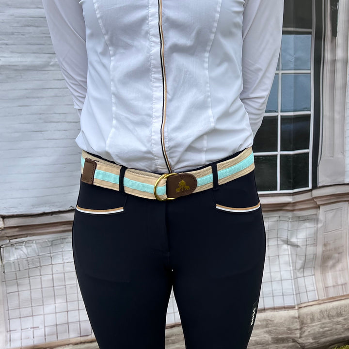 Gürtel -Beige & Hellblau-