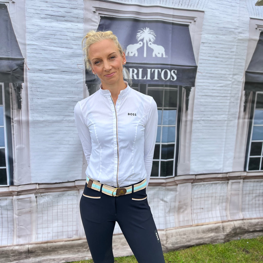 Gürtel -Beige & Hellblau-