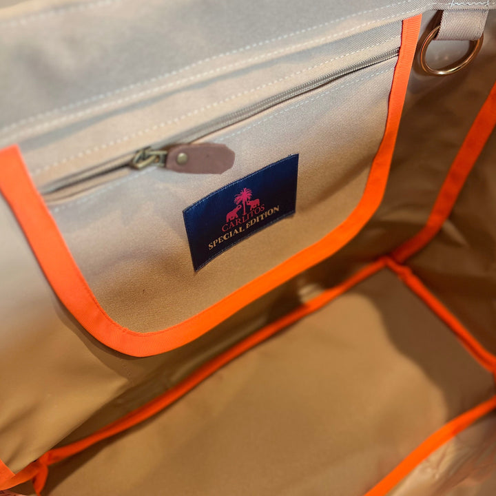 Shopper STRIPES KODURA -S- Beige & Neonorange