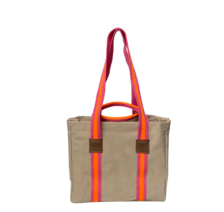 Shopper STRIPES KODURA -S- Beige & Neonorange