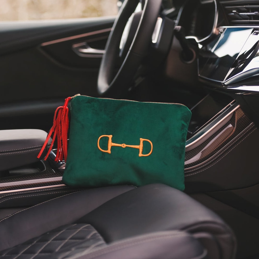 Clutch bag STELLA dark green