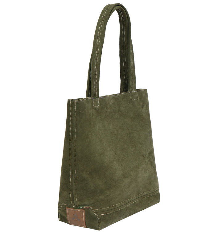 TOTEBAG -Olive- Wildleder