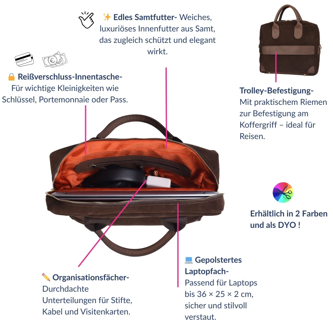 Leder Businessbag HARRINGTON -Braun-
