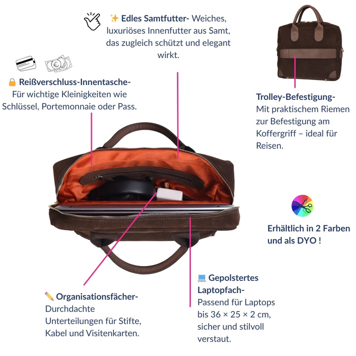 Leder Businessbag HARRINGTON -Braun-