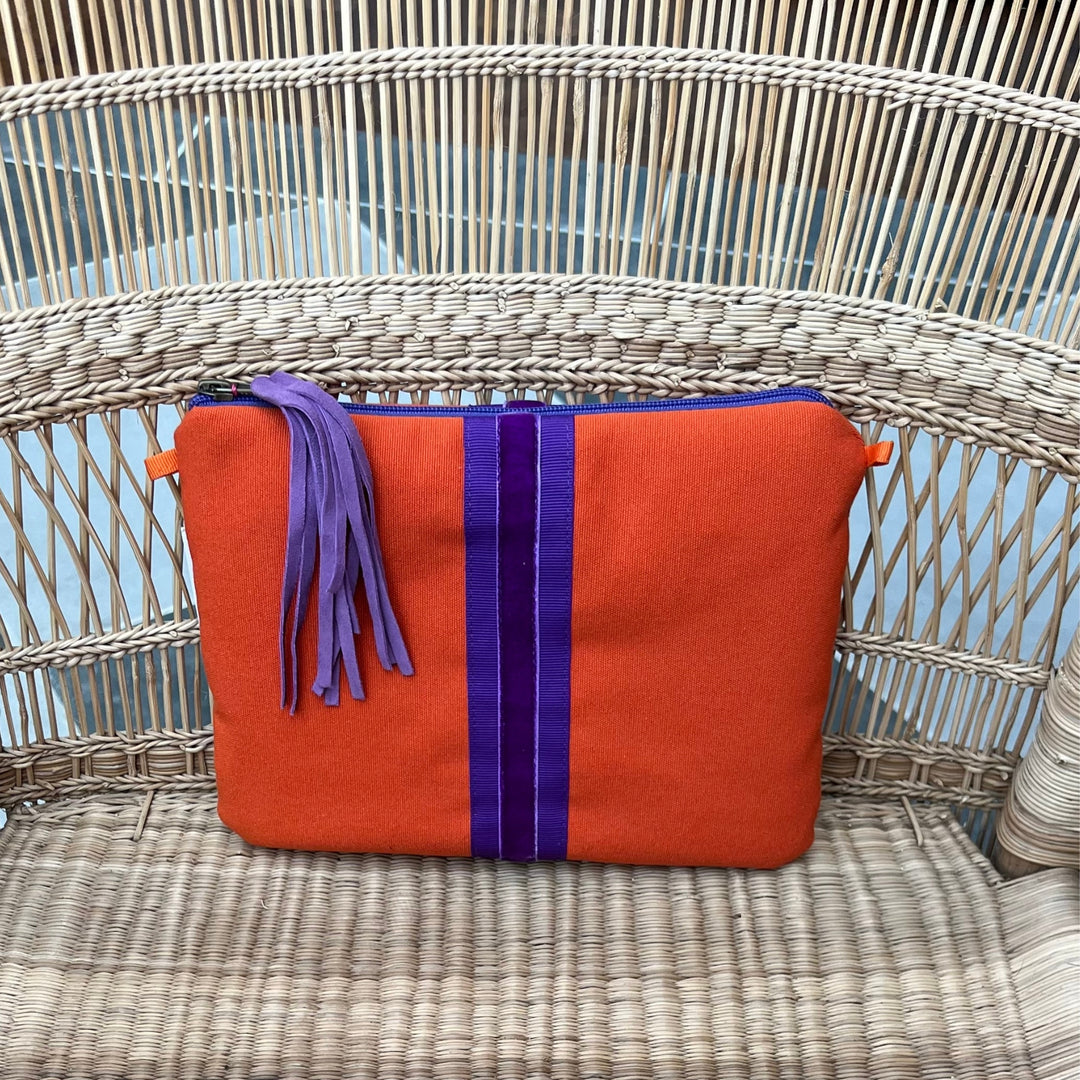 Clutch Bag Brown & Orange