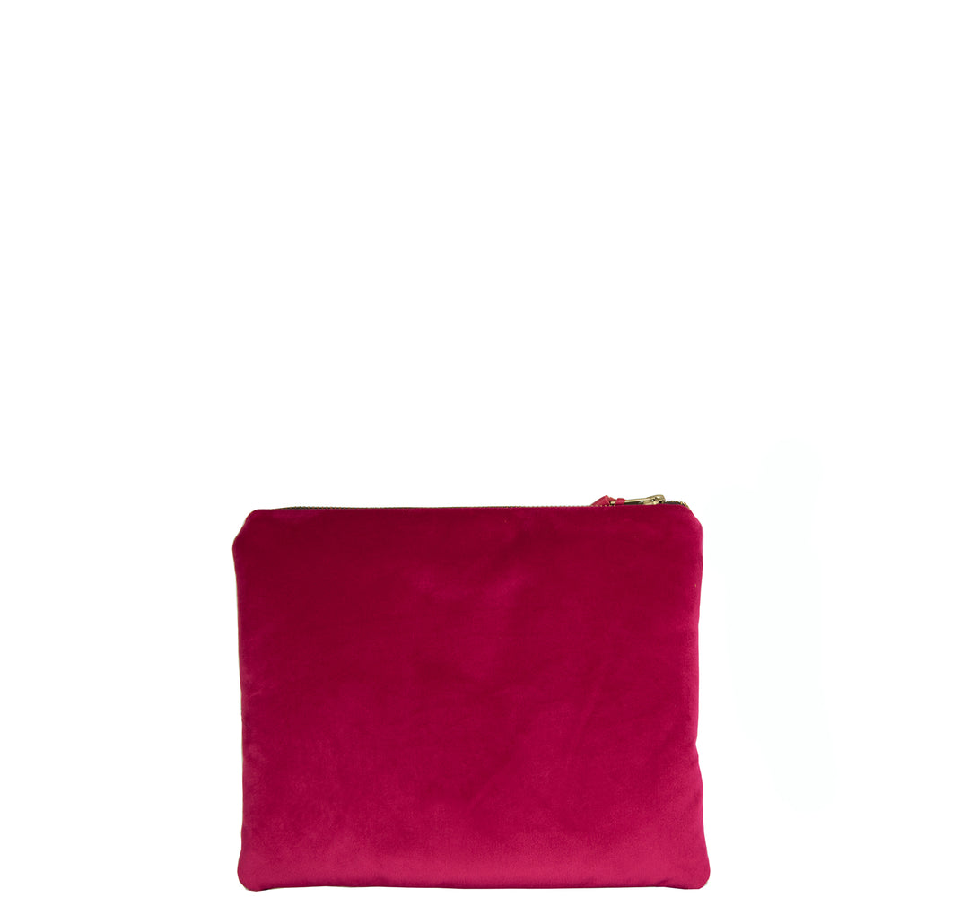 Clutch bag ZEBRA pink velvet