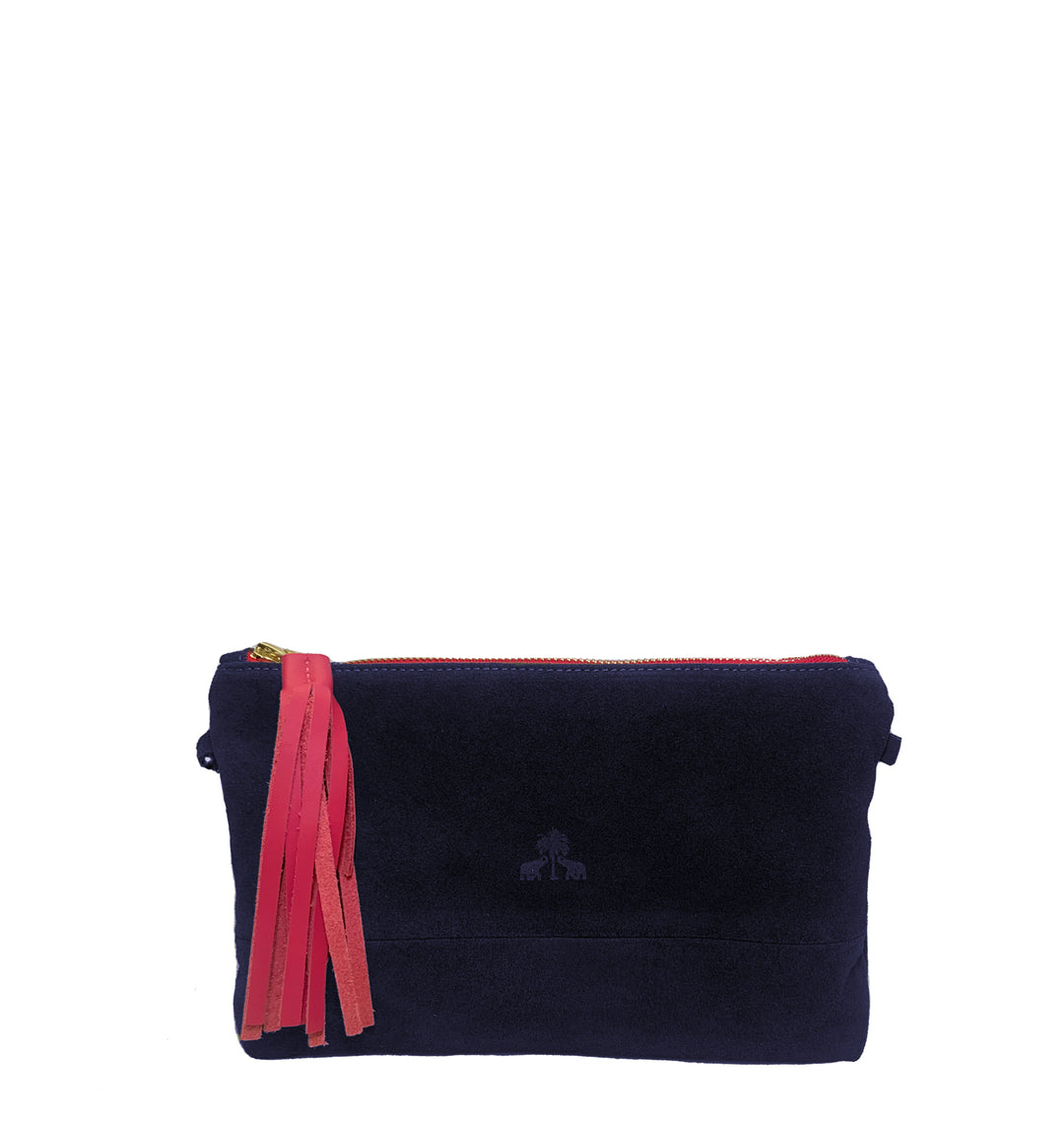 Clutch Bag CLARA -dunkelblau & pink-