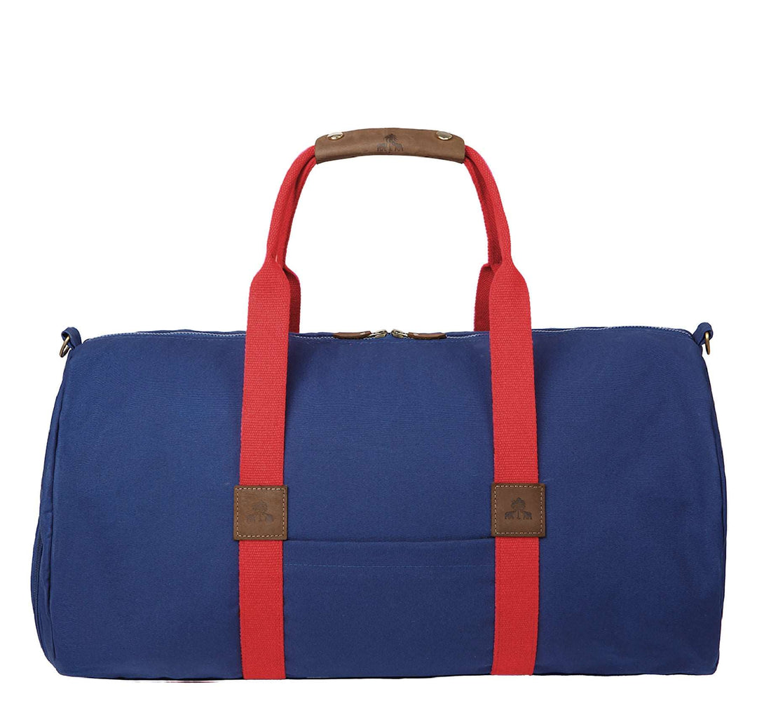 Dufflebag -L- NAVY mit rotem Gurtband