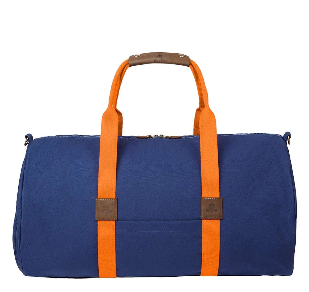 Dufflebag -L- NAVY mit orangenem Gurtband