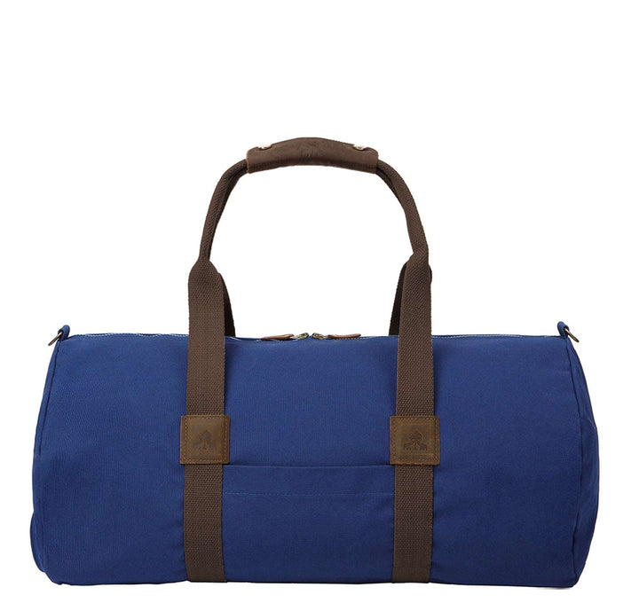 Dufflebag -M- NAVY mit braunem Gurtband