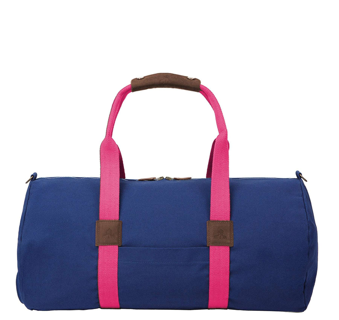 Dufflebag -M- NAVY mit pinkem Gurtband