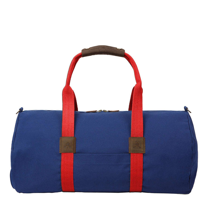 Dufflebag -M- NAVY mit rotem Gurtband