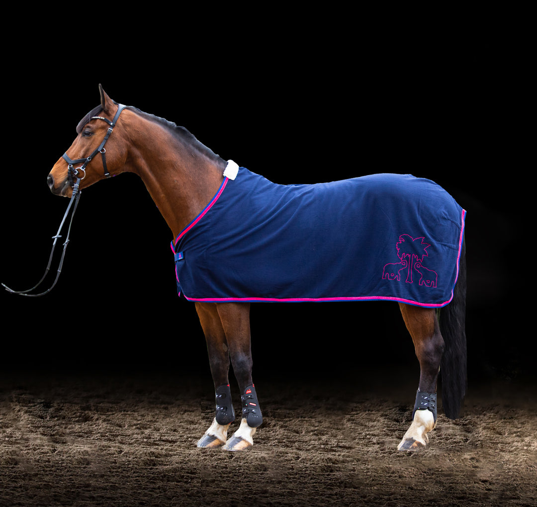 CARLITOS CLASSICS  Abschwitzdecke Navy & Pink Samtband