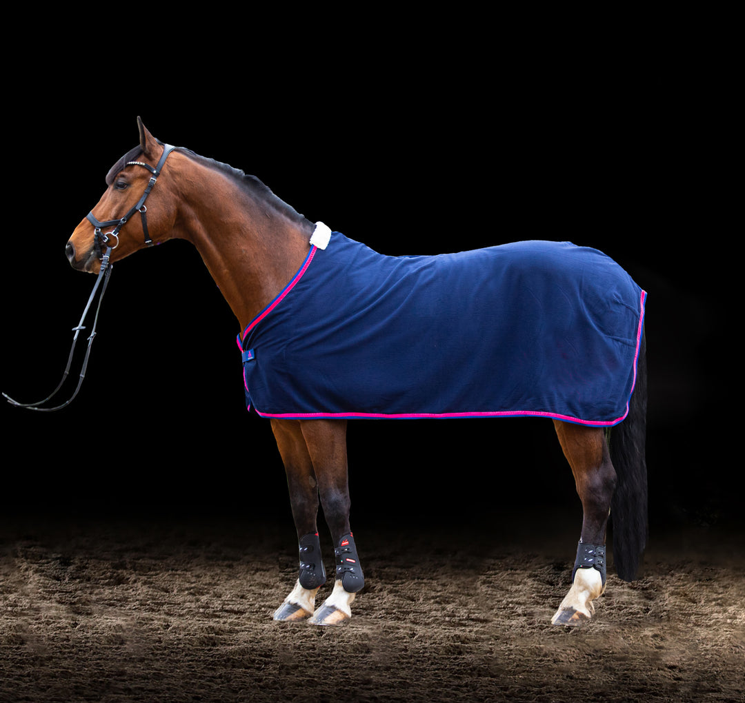 CARLITOS CLASSICS  Abschwitzdecke Navy & Pink Samtband