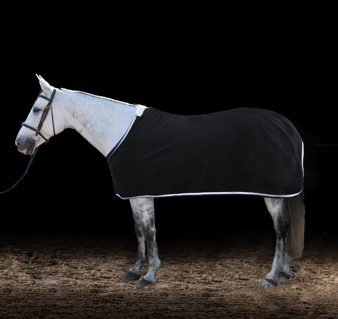 CARLITOS CLASSICS sweat rug black &amp; white grosgrain ribbon