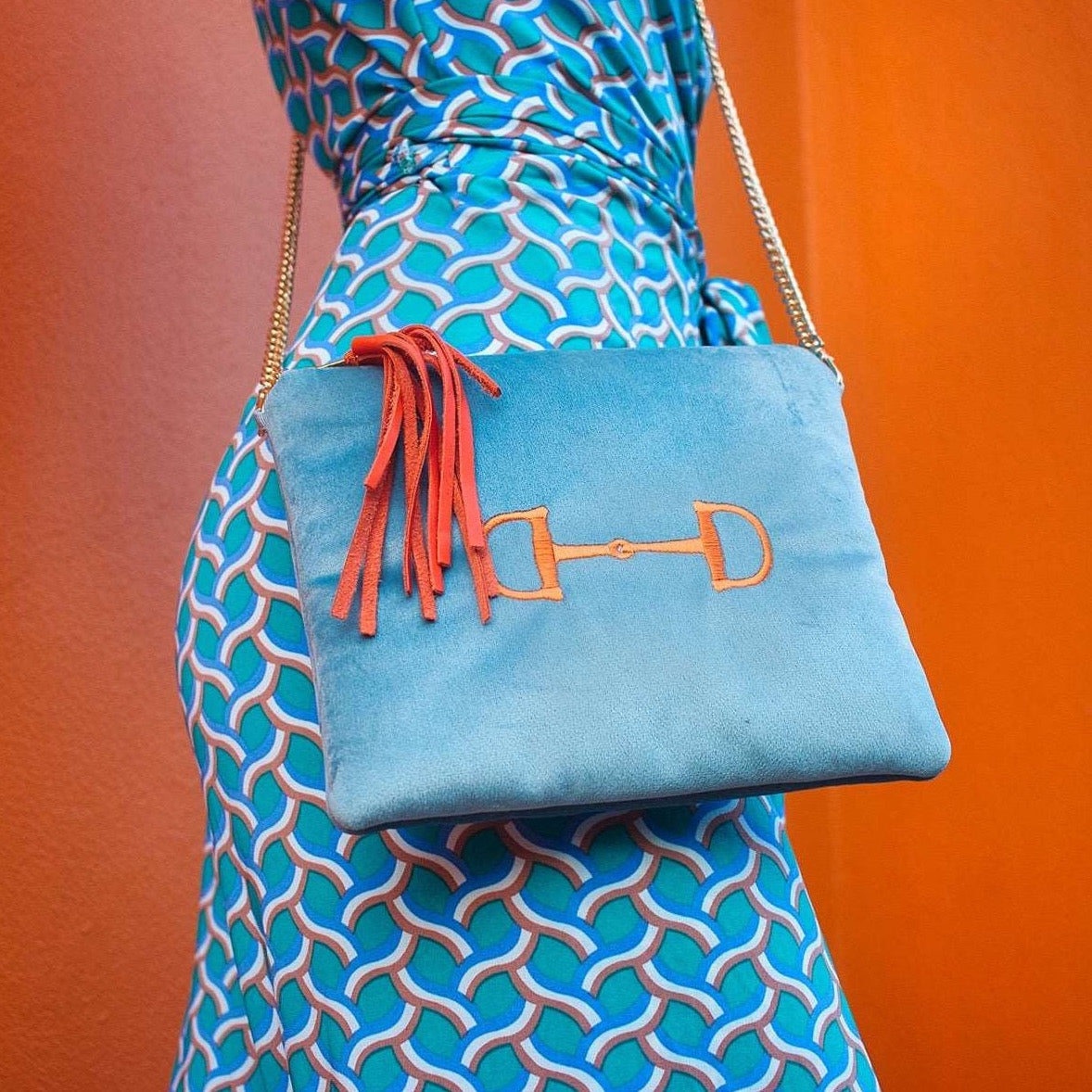 Clutch Bag STELLA hellblau CARLITOS handmade