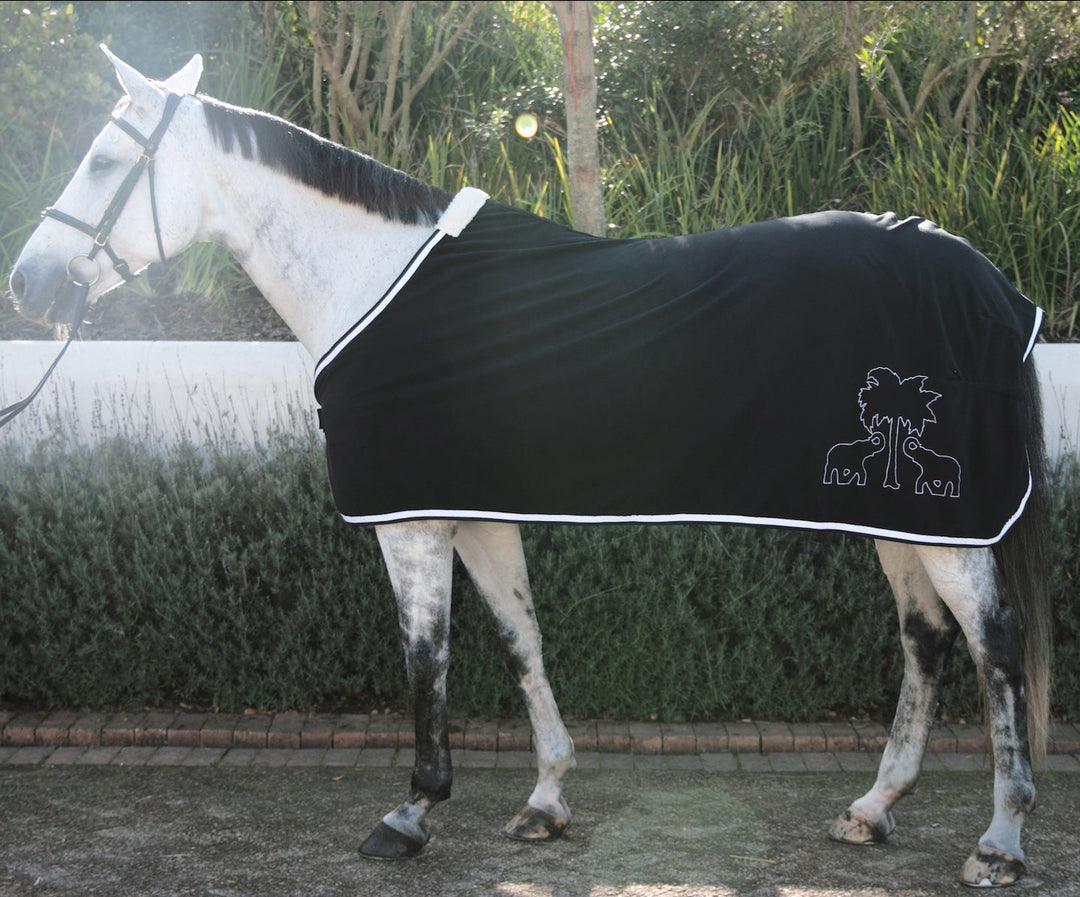 CARLITOS CLASSICS sweat rug black &amp; white grosgrain ribbon