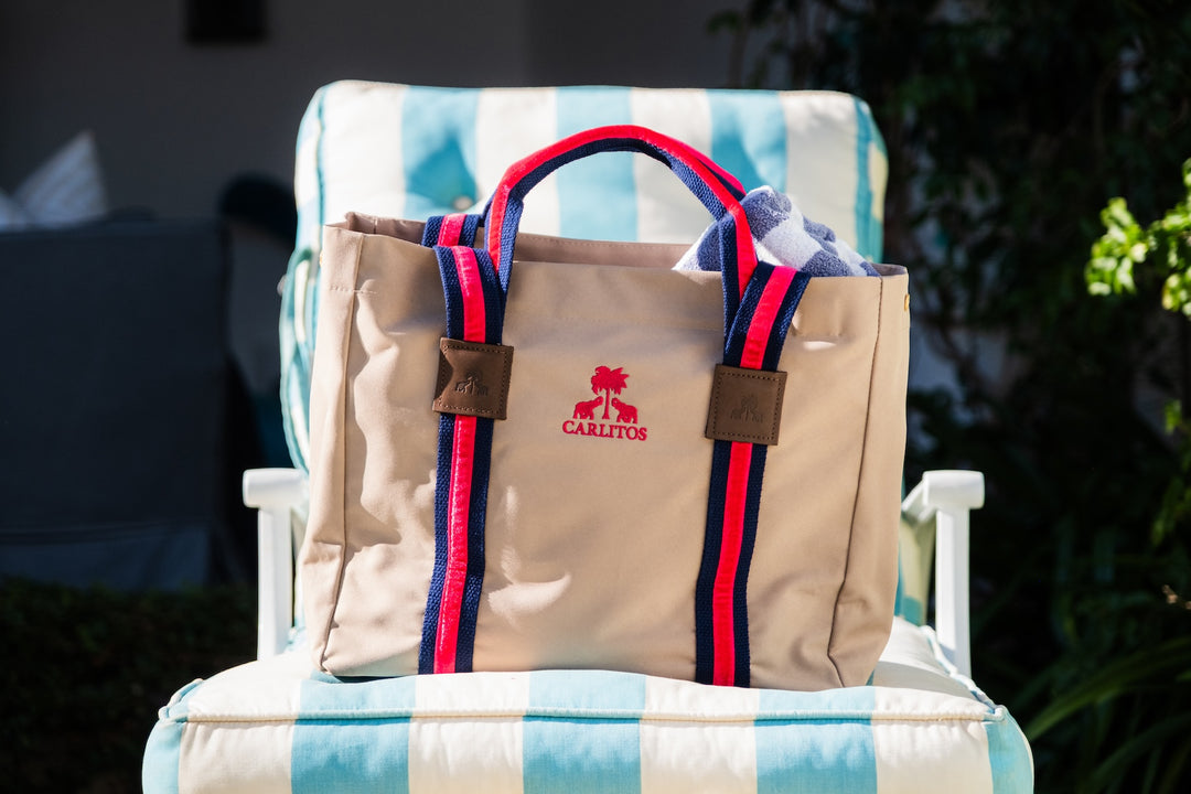 Shopper STRIPES KODURA -S- Beige & Dunkelblau und Pink