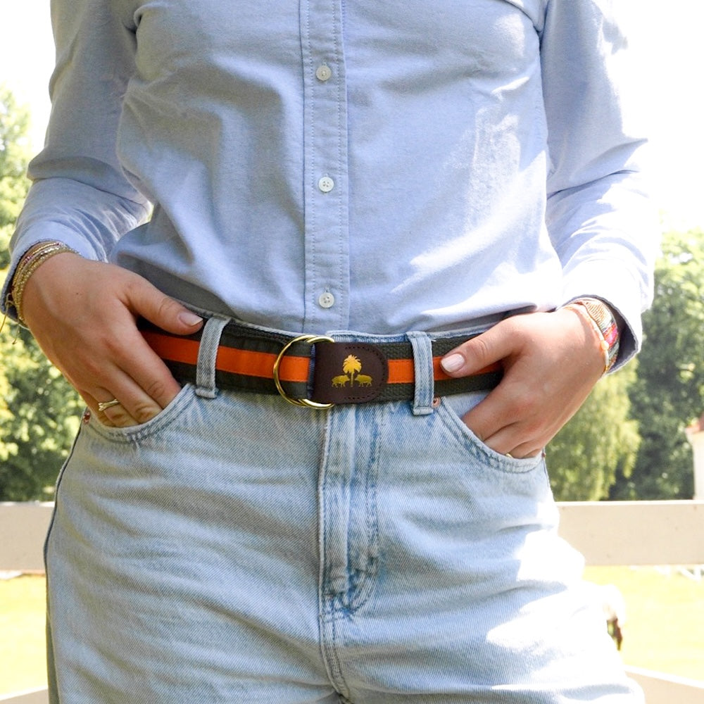 Gürtel HUNTING  -Khaki & Orange-