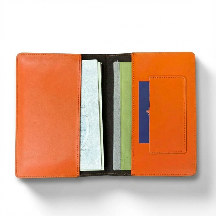 Jagdscheinetui Braun & Orange