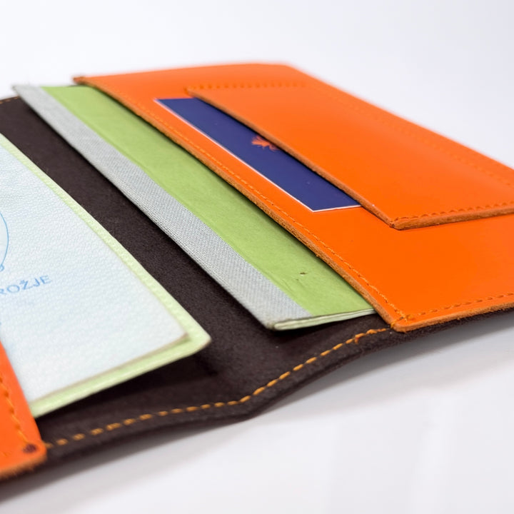 Jagdscheinetui Braun & Orange