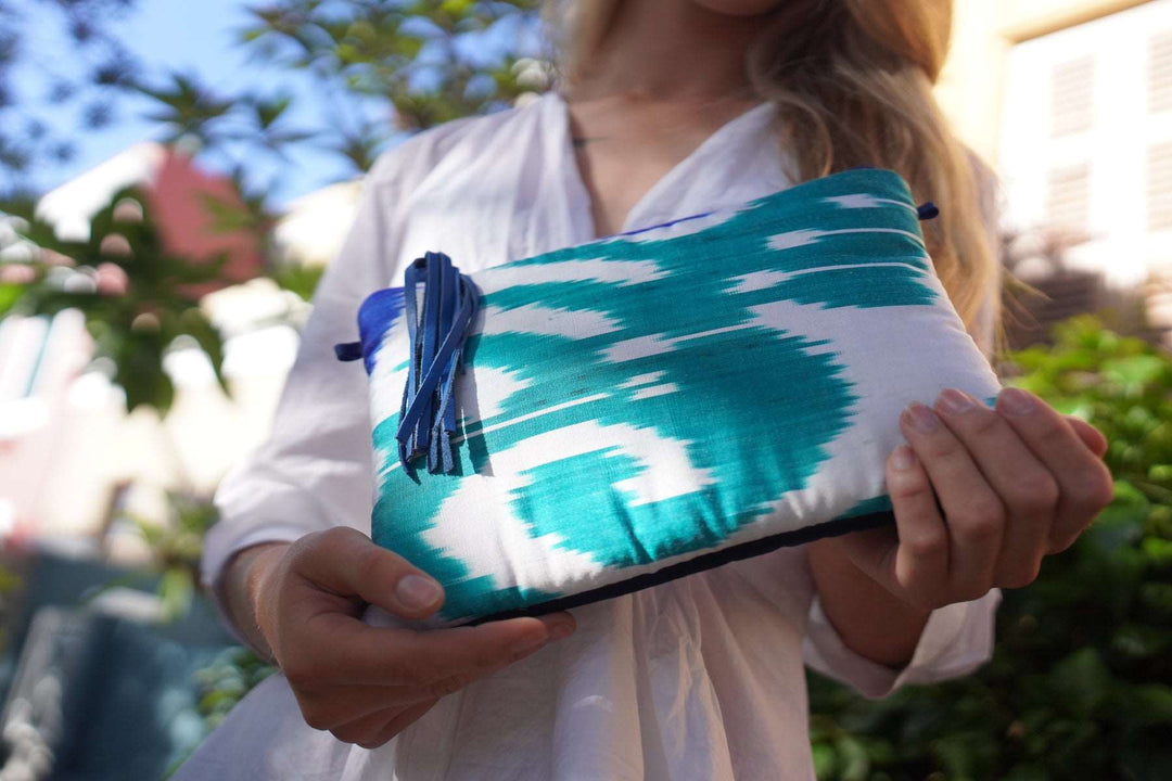 Clutch Bag IKAT Blue