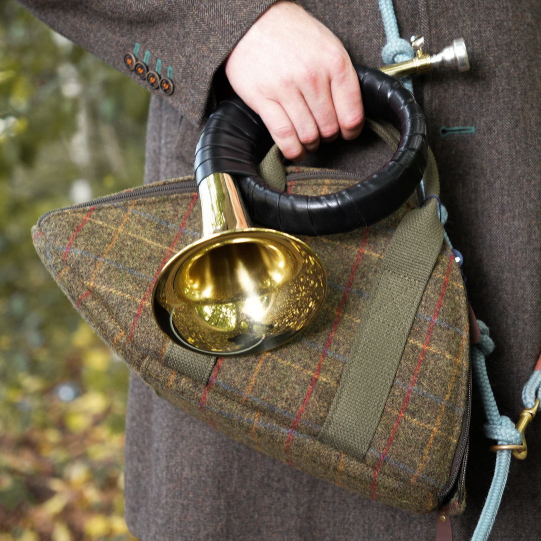 Jagdhorntasche Tweed & Khaki