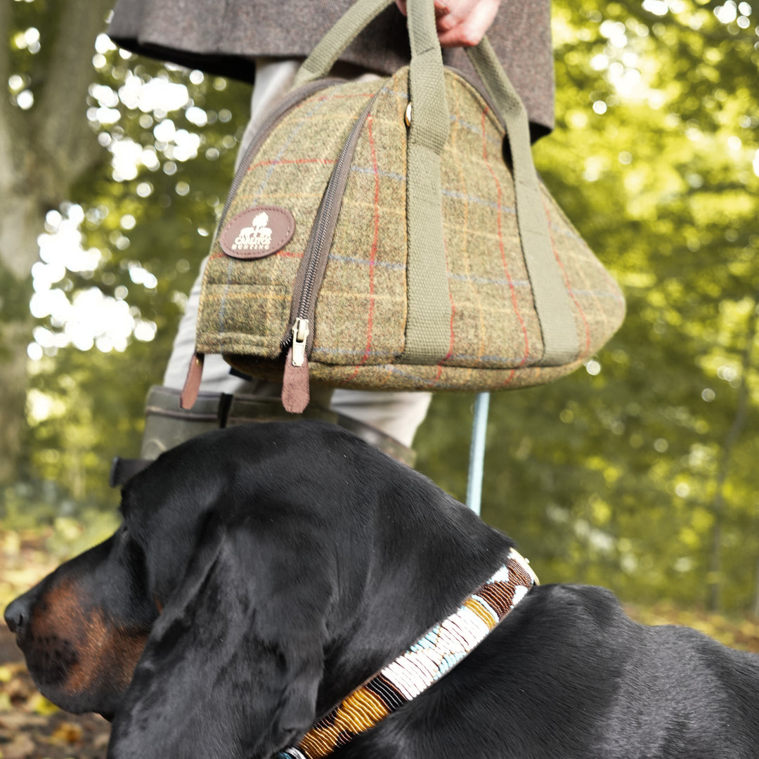 Jagdhorntasche Tweed & Khaki