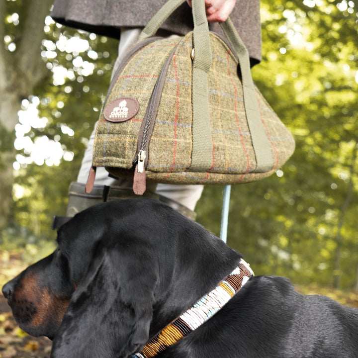 Jagdhorntasche Tweed & Khaki