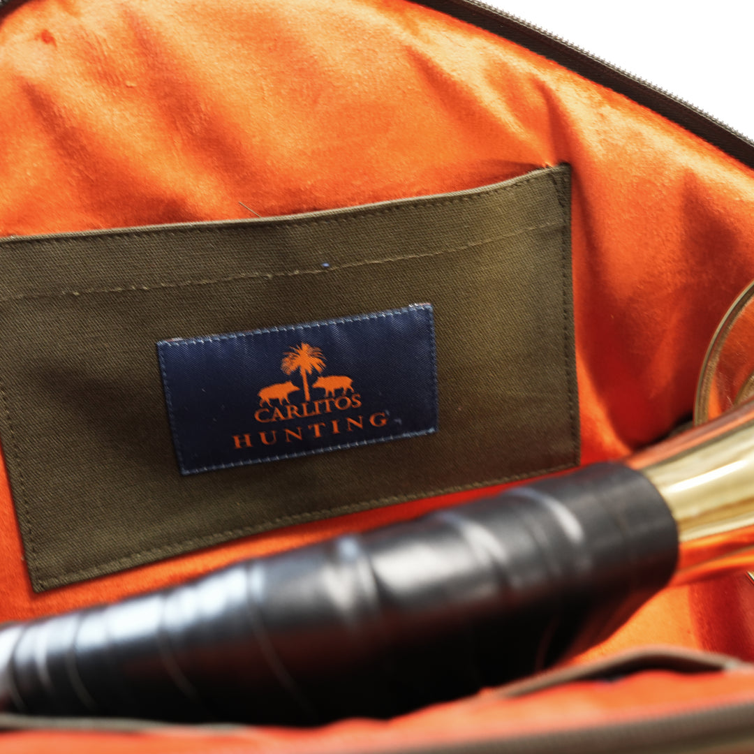 Jagdhorntasche Khaki & Orange