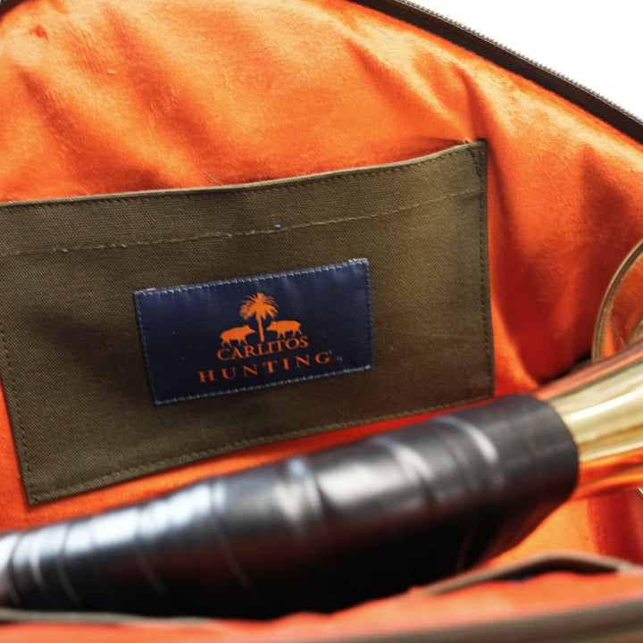 Jagdhorntasche Khaki & Orange