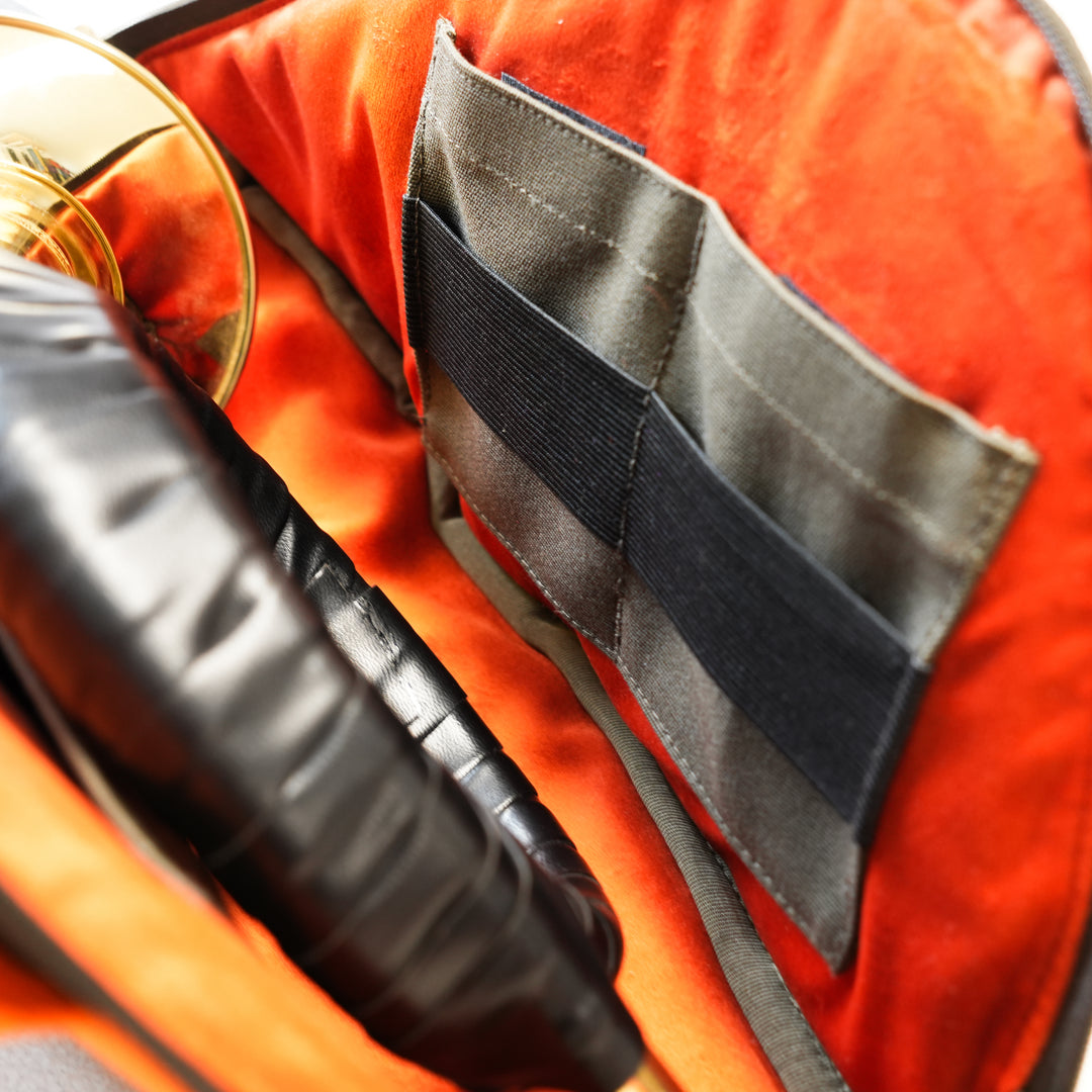 Jagdhorntasche Khaki & Orange