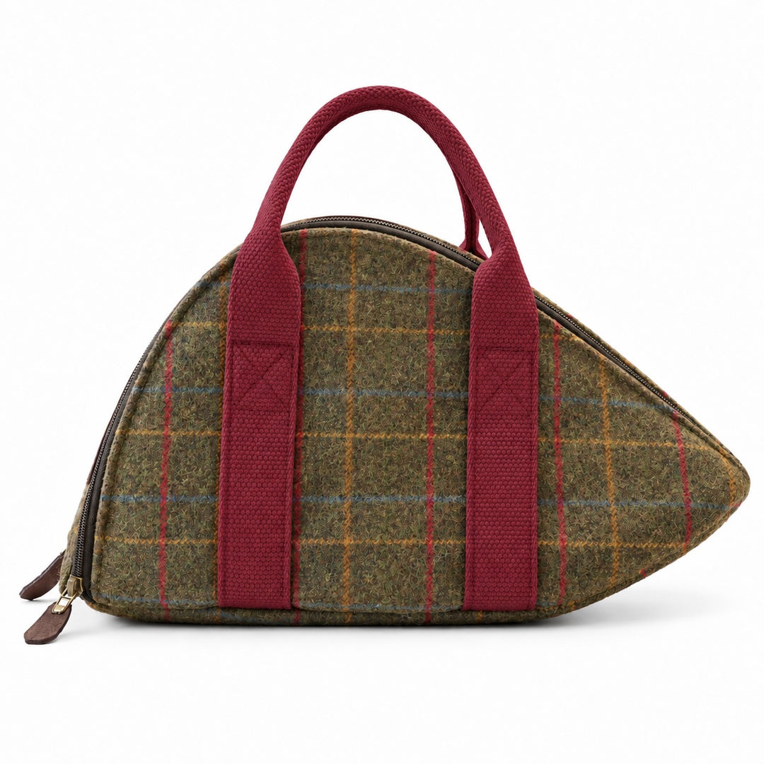 Jagdhorntasche Tweed & Bordeaux