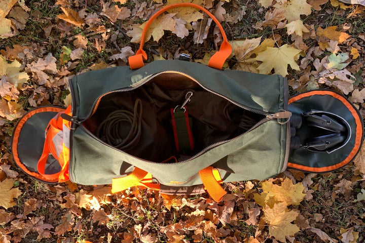 Dufflebag HUNTING KODURA Khaki mit orangenem Gurtband