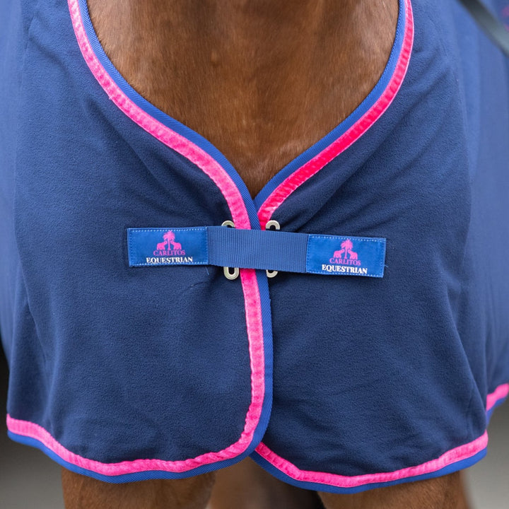 CARLITOS CLASSICS  Abschwitzdecke Navy & Pink Samtband