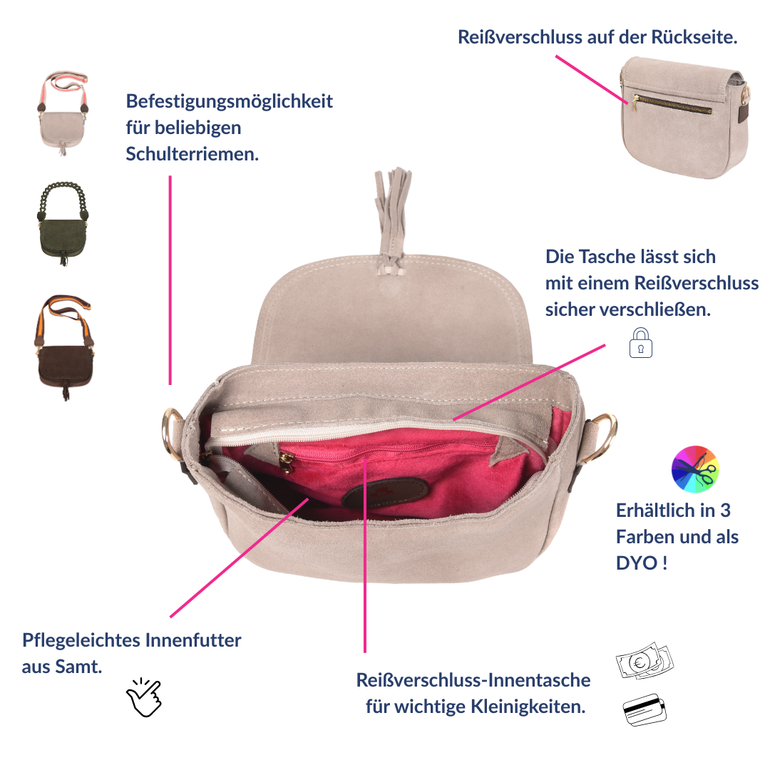 Handtasche SADDLEBAG -Cappuccino-