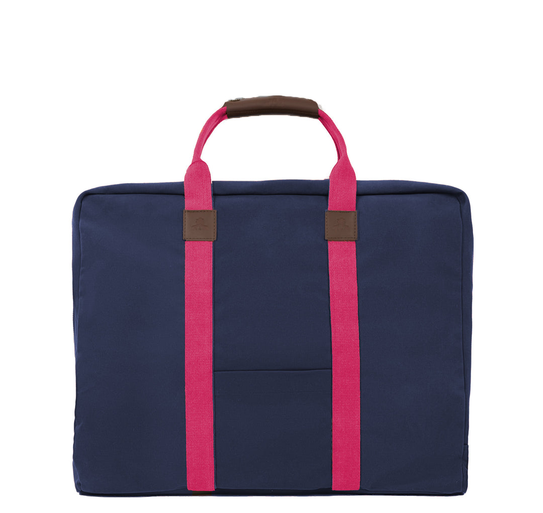 Cargobag CANVAS -Deluxe- NAVY mit pinkem Gurtband