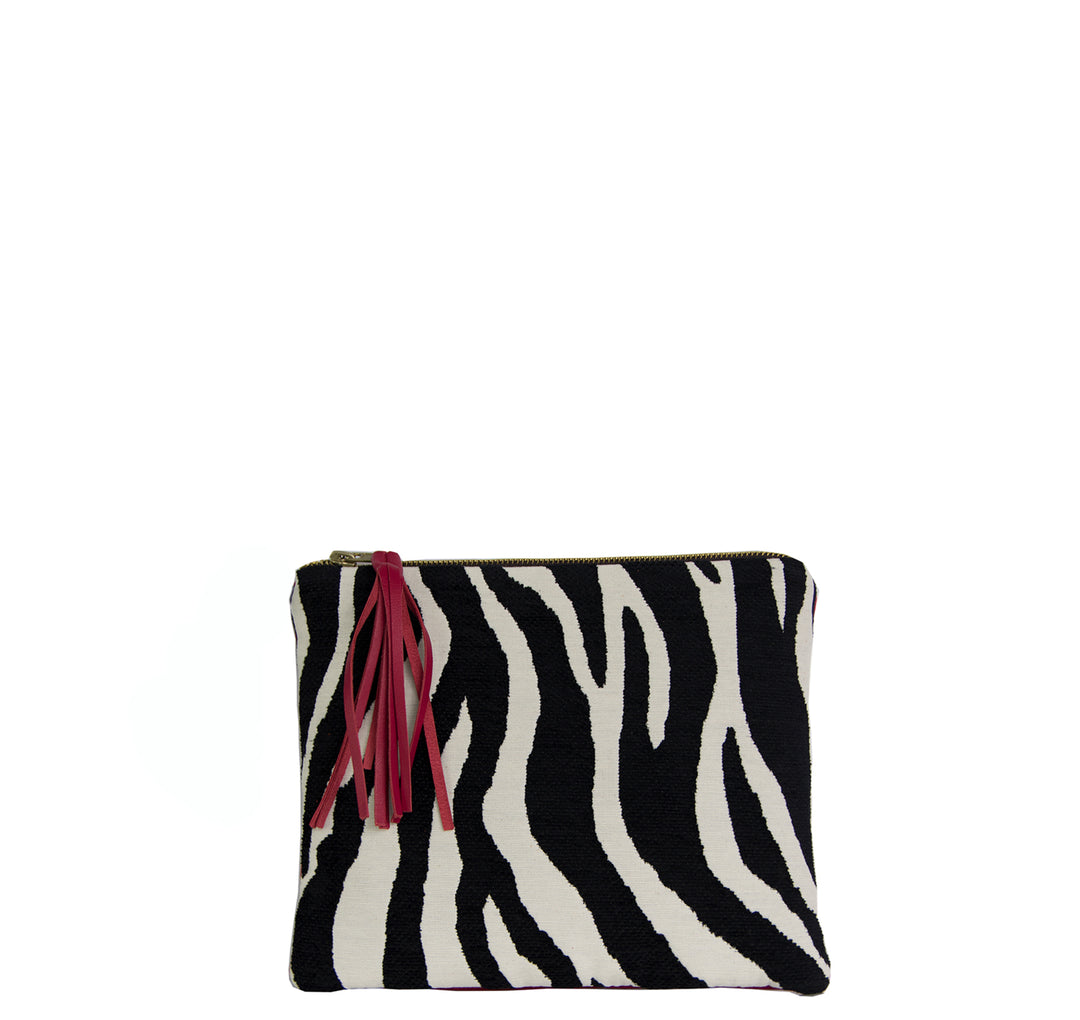 Clutch Bag ZEBRA pinker Samt