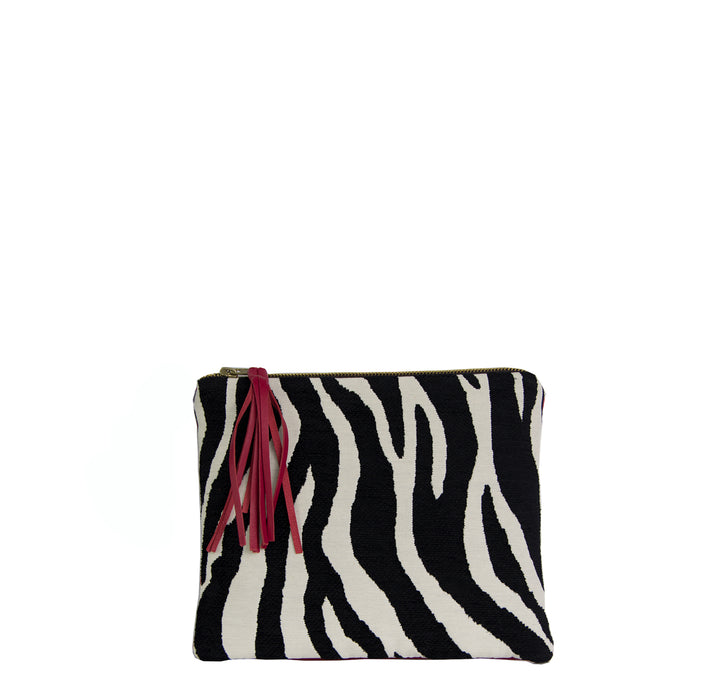 Clutch Bag ZEBRA pinker Samt