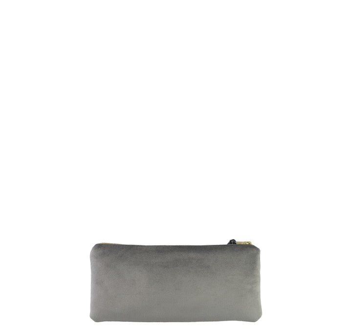 Clutch bag small PFERDESTÄRKEN Black & White gray velvet 