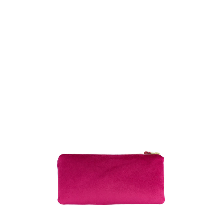 Clutch bag small HORSEPOWER Black&amp; White pink velvet 