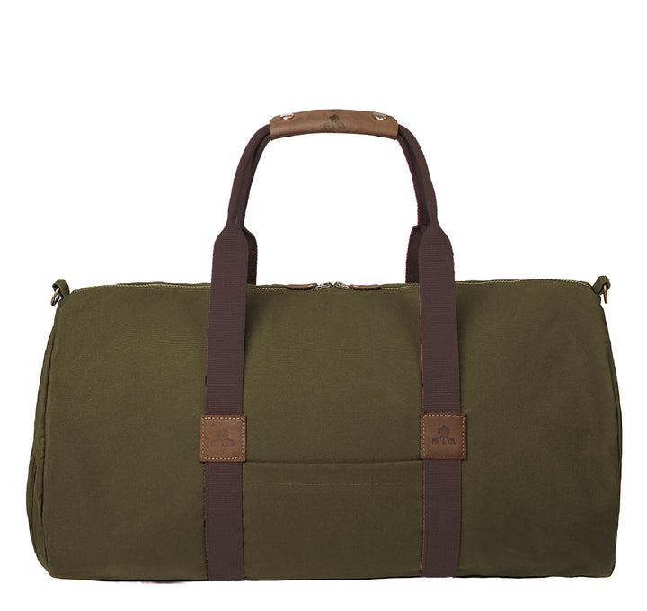 Dufflebag -L- KHAKI with brown strap