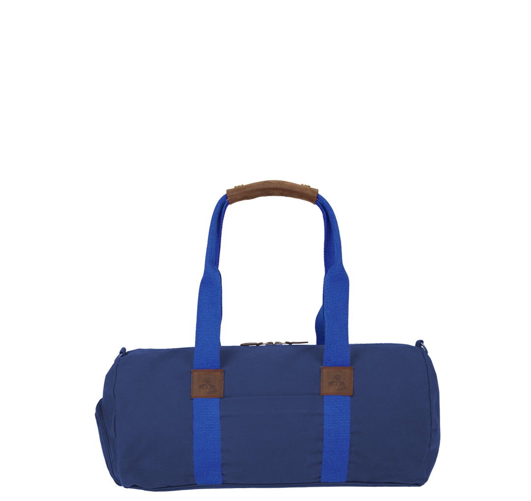 Dufflebag -S- NAVY mit königsblauem Gurtband