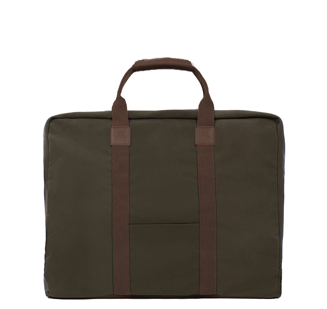 Cargobag CANVAS -Deluxe- KHAKI with brown webbing 
