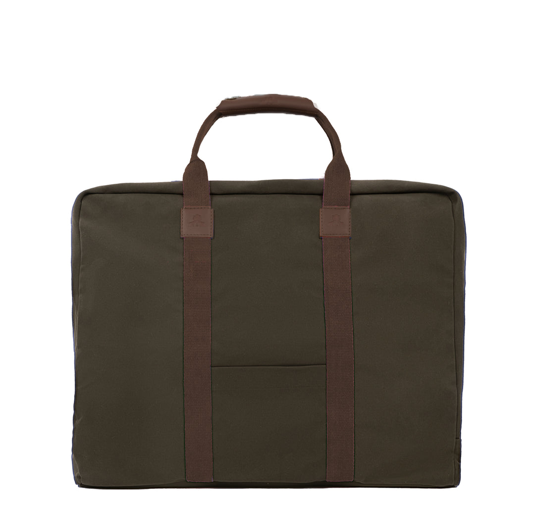 Cargobag CANVAS -Deluxe- KHAKI mit braunem Gurtband