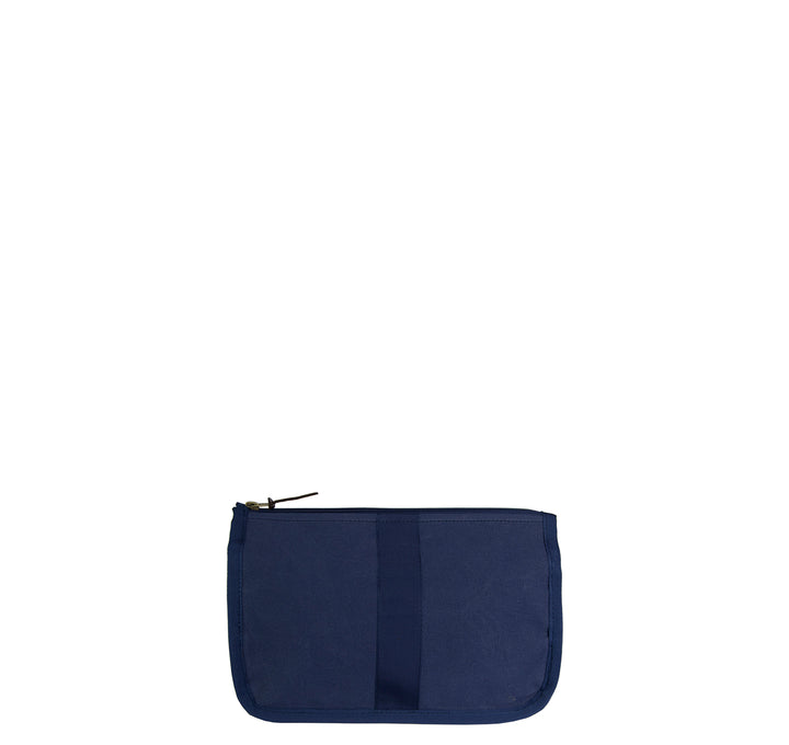 Kulturtasche -M- NAVY mit dunkelblauem Ripsband