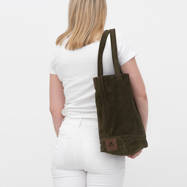 TOTEBAG -Olive- Wildleder